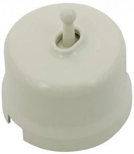 Переключатель-ретро пластик тумблерный Bironi Лизетта 1-кл. проходной слоновая кость картинка